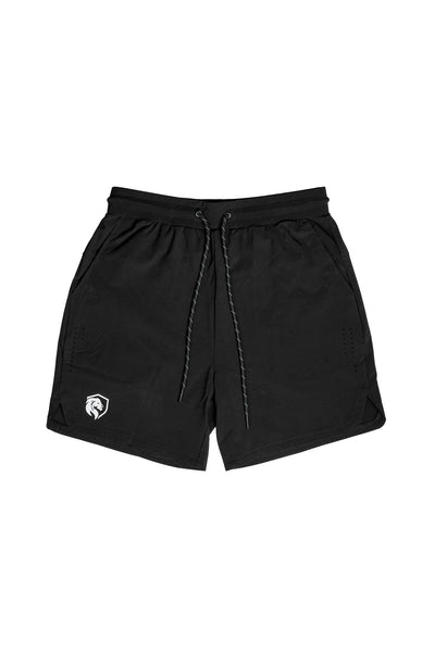 Men's Athletic Shorts with Magnetic Zippers- Black