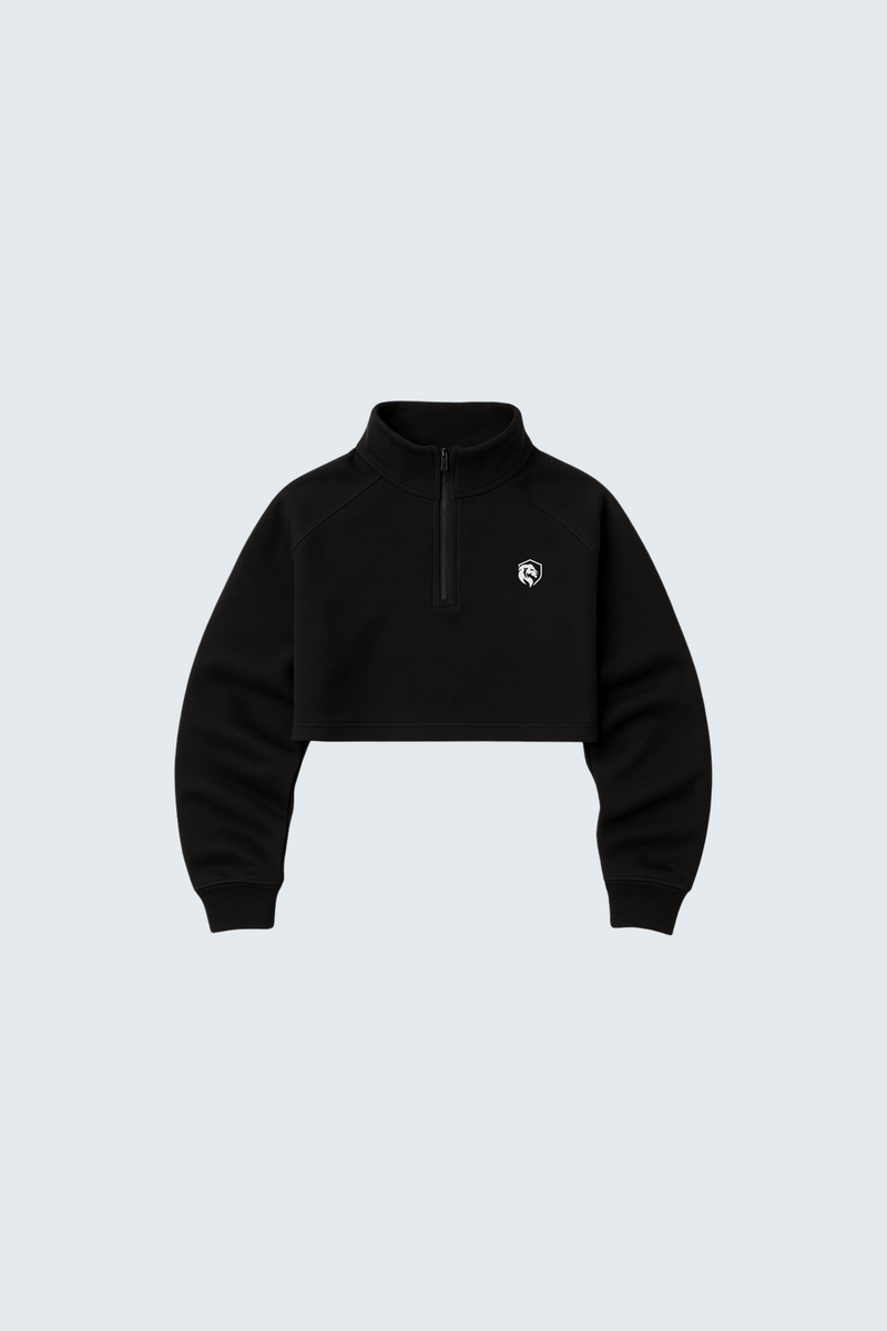 Women's Quarter Zip Cropped Hoodie